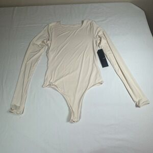 Mono b Women Ivory‎ Soft Bodysuit Size Medium NWT  Style ST016